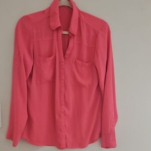 Express Coral Button-Down Shirt